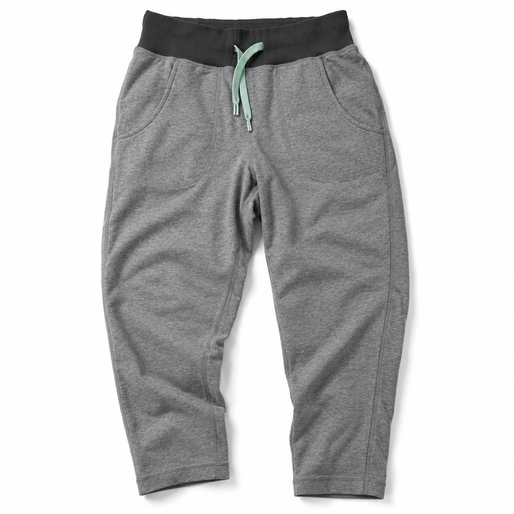 Lululemon Heathered Grey Cropped Sweatpants Joggers Size 6 Drawstring Pockets